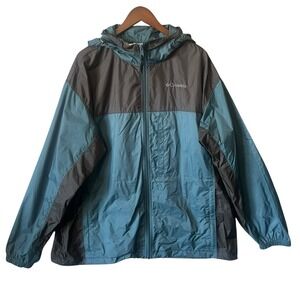 Columbia Mens Windbreaker Jacket XXL Hooded Packable Nylon